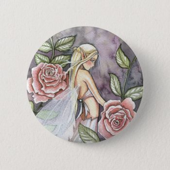 Rose Fairy Pin  Button By Molly Harrison by robmolily at Zazzle