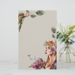 Rose Fairy Stationery Paper   Enchanted Floral