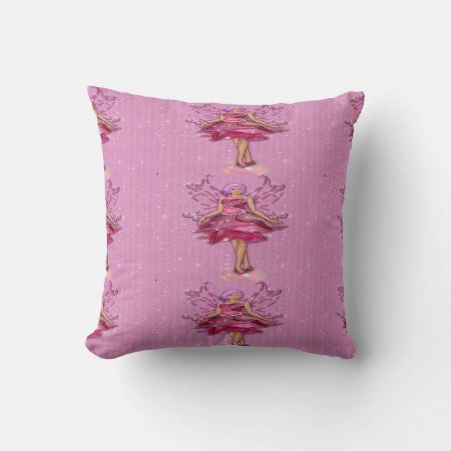 Rose Fairy Throw Pillow (Front)