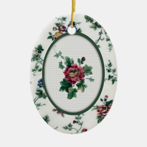 Rose Faux Cross Stitch Ornament