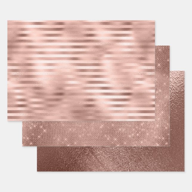 Rose Faux Foil Mix and Match 1 Wrapping Paper Sheets (Set)