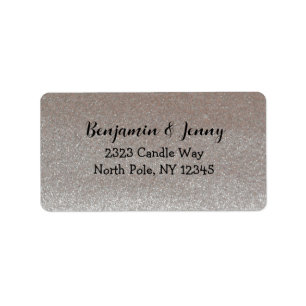 Rose Faux Glitter Address Label
