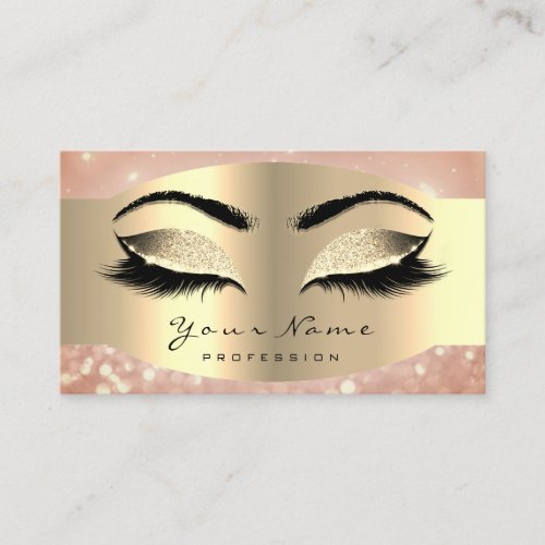 Rose Faux Gold Makeup Artist Lash Black Brows Appointment Card