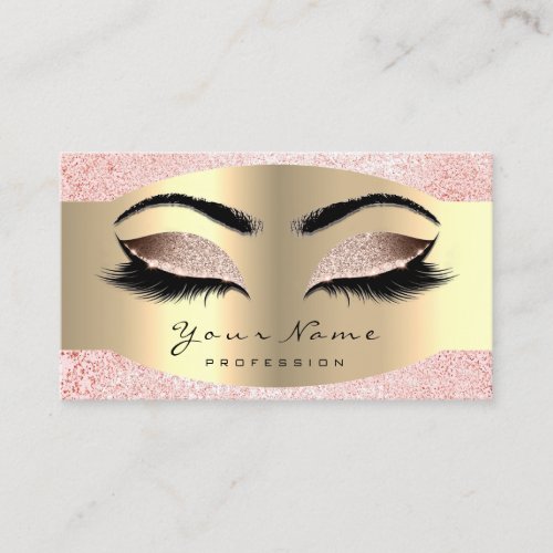 Rose Faux Gold Makeup Artist Lash Blush Pink Brows Appointment Card