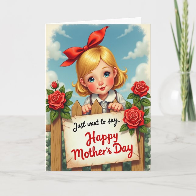 Rose Fence Mothers Day Card (Front)