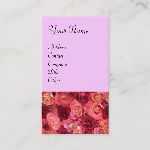 ROSE FIELD bright vibrant  red  pink Business Card