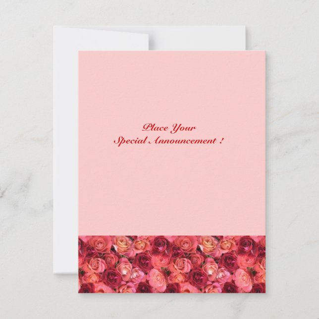 ROSE FIELD MONOGRAM, red pink Announcement (Front)
