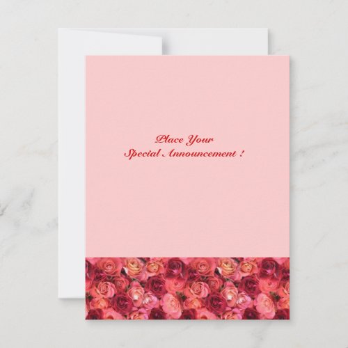 ROSE FIELD MONOGRAM red pink Announcement