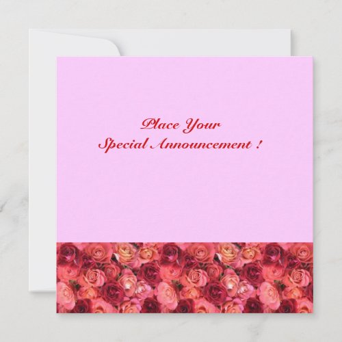 ROSE FIELD MONOGRAM red pink Announcement
