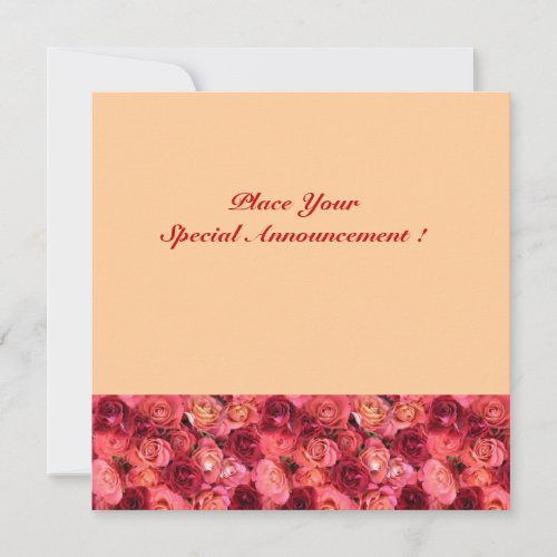 ROSE FIELD MONOGRAM red pink light orange Announcement