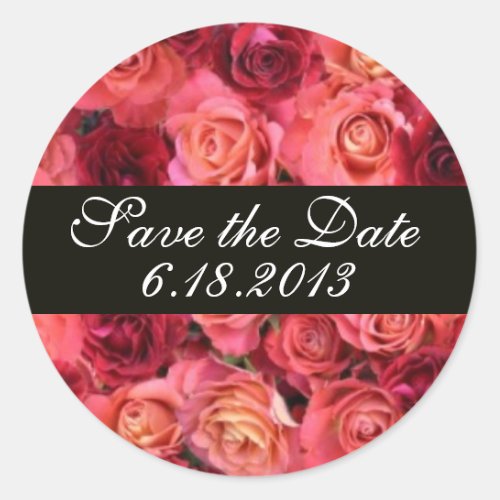 ROSE FIELD Save the Date Classic Round Sticker
