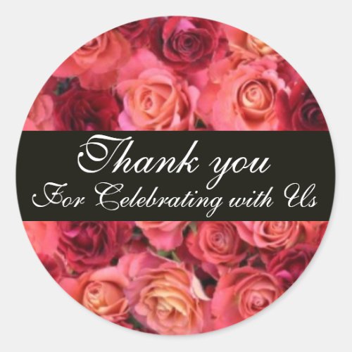 ROSE FIELD Thank you Classic Round Sticker