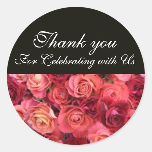 ROSE FIELD Thank you Classic Round Sticker