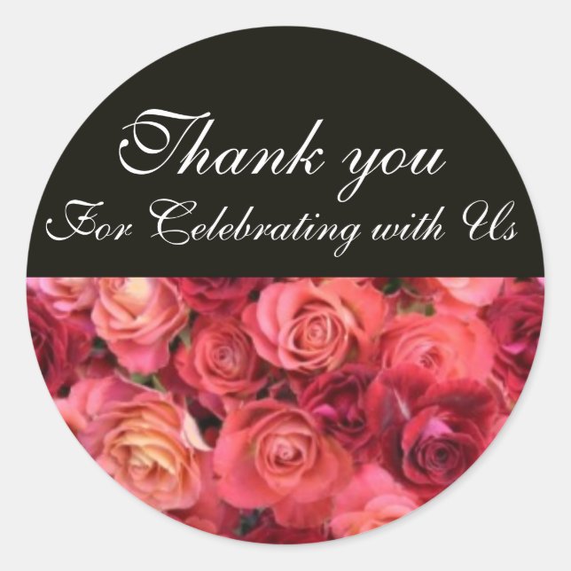 ROSE FIELD ,Thank you Classic Round Sticker (Front)