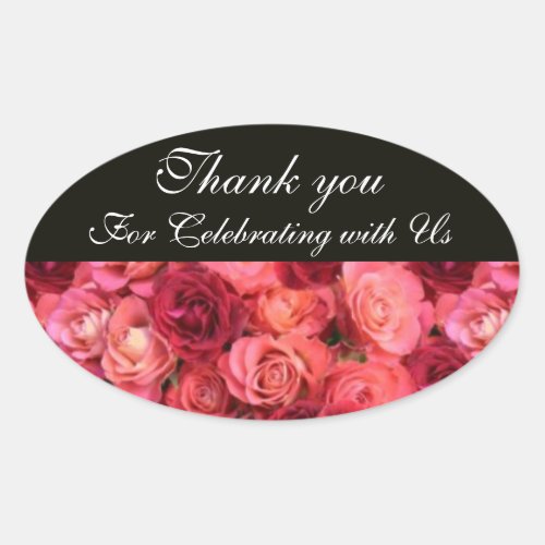 ROSE FIELD Thank you Oval Sticker