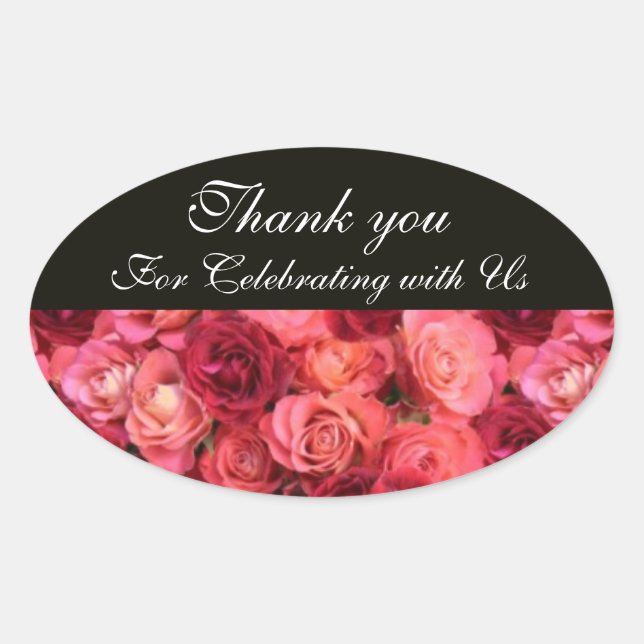 ROSE FIELD ,Thank you Oval Sticker (Front)