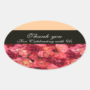 ROSE FIELD ,Thank you Oval Sticker