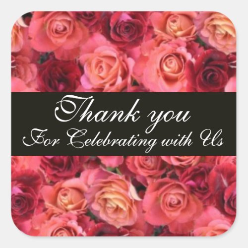 ROSE FIELD Thank you Square Sticker