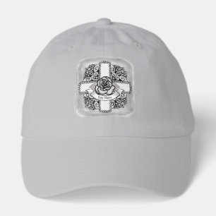 Rose Filigree Christian Cross  Hat