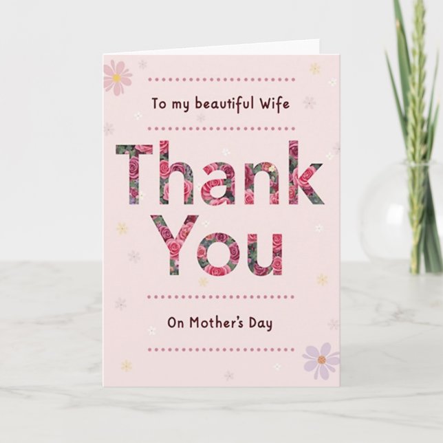 Rose Filled Thanks Mothers Day Card (Front)