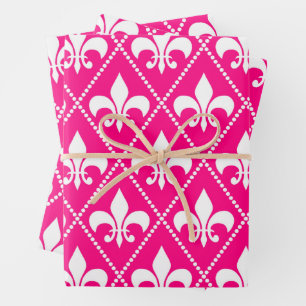 Rose Fleur de Lis Wrapping Paper Sheets