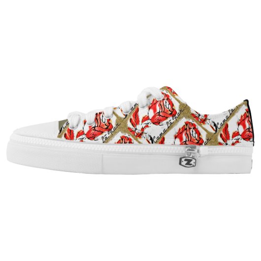 Rose/Flor Low-Top Sneakers (Left Shoe Outside)