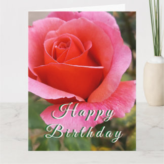 Rose Floral Birthday Customizable Card