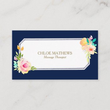 Rose Floral Border Professional Business Card by Westerngirl2 at Zazzle