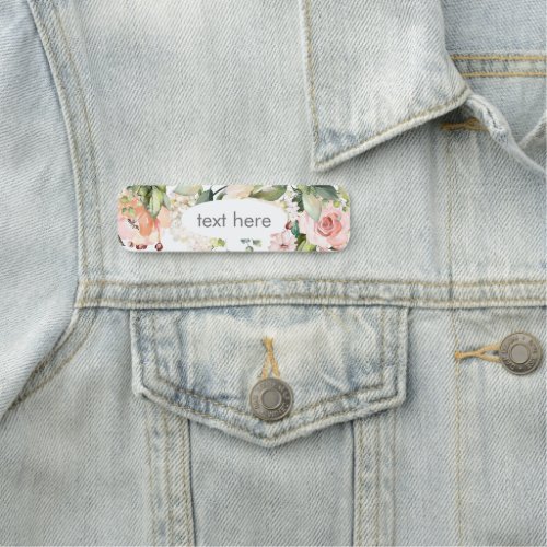 rose floral Classic Name Tag