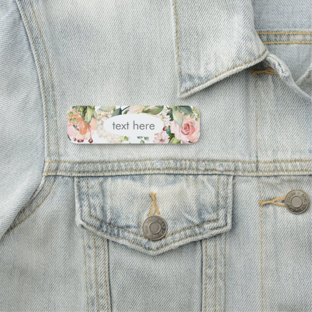 rose floral Classic Name Tag (In Situ)