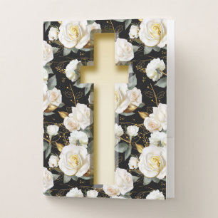 Rose Floral Cross Pocket Folder