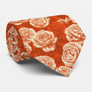 Rose Floral Engagement Garden Wedding Neck Tie
