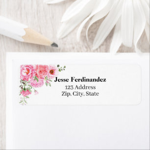 Rose floral eucalyptus flower Return Address Label