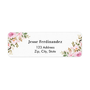 Rose floral eucalyptus flower Return Address Label