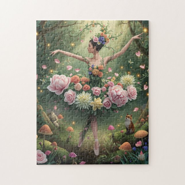 Rose Floral Forest Ballerina Jigsaw Puzzle (Vertical)