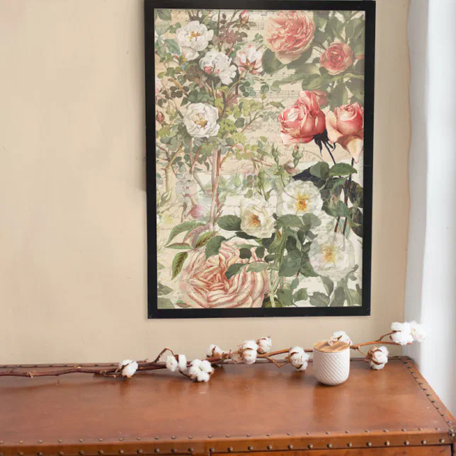 Rose Floral French Vintage Ephemera Decoupage Tissue Paper | Zazzle