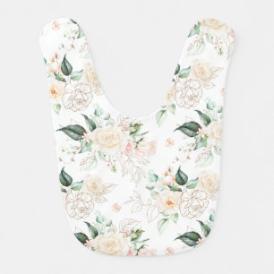 Rose Floral Garden Pattern Baby Bib