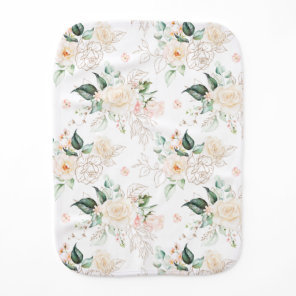 Rose Floral Garden Pattern Baby Burp Cloth