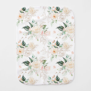 Rose Floral Garden Pattern Baby Burp Cloth
