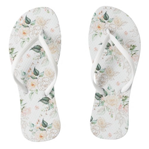 Rose Floral Garden Pattern Flip Flops