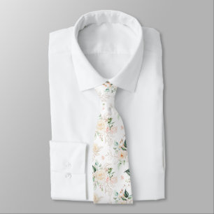 Rose Floral Garden Pattern Neck Tie
