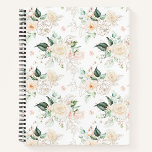 Rose Floral Garden Pattern Notebook