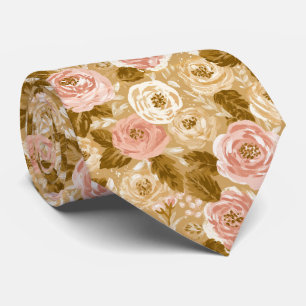 Rose Floral Groomsmen Outdoor Wedding Neck Tie