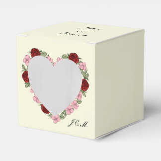 Rose Floral Heart Ballotines Wedding Favor Boxes