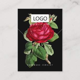Rose Floral Jewelry Earrings Necklace Display Card
