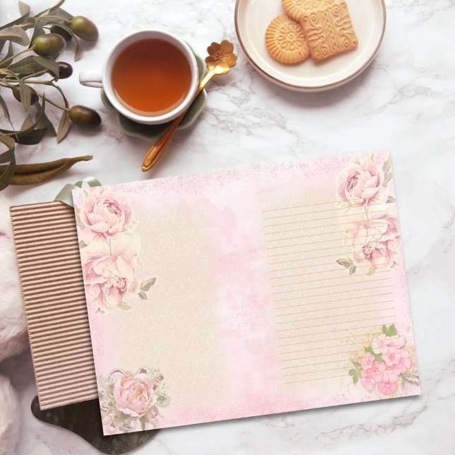 Rose Floral Lined Scrapbook Junk Journal Paper (Creator Uploaded)