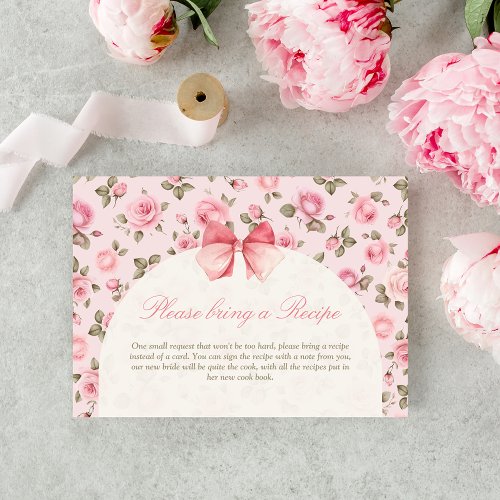 Rose Floral Love Shack Fiance Bridal Shower Recipe Enclosure Card