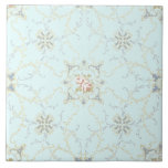 Rose Floral Medallions & Scrolls Ceramic Tile<br><div class="desc">This is a digitally enhanced print derived from an antique 1905 to 1915 pattern of large floral medallions with rose insets and scrolls and two fleuron motifs. You can easily customize the background color.</div>