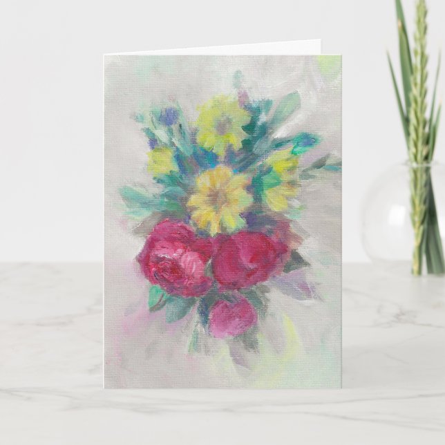 "Rose Floral Medley." Birthday Greeting Card (Front)