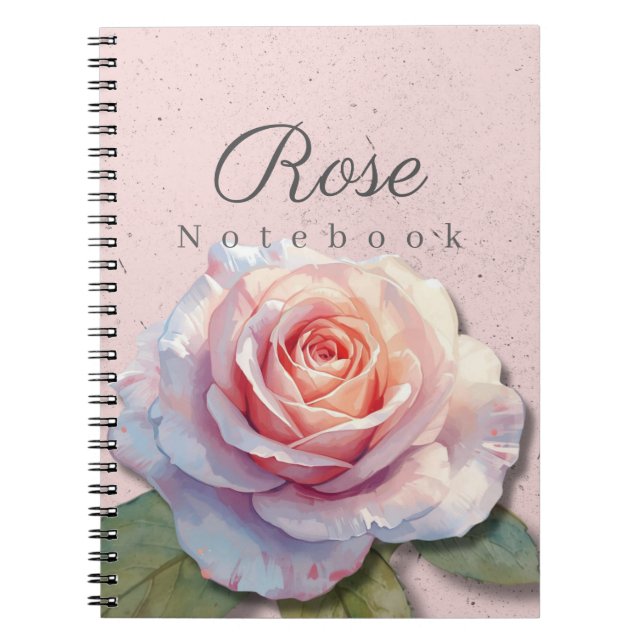 Rose Floral Notebook Name | Pink Journal (Front)